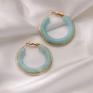 Blue hoop earrings A877
